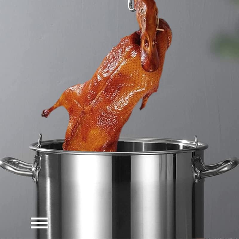 AIZYR 70L Commercial Stainless Steel Stockpot with Lid and Strainer Basket