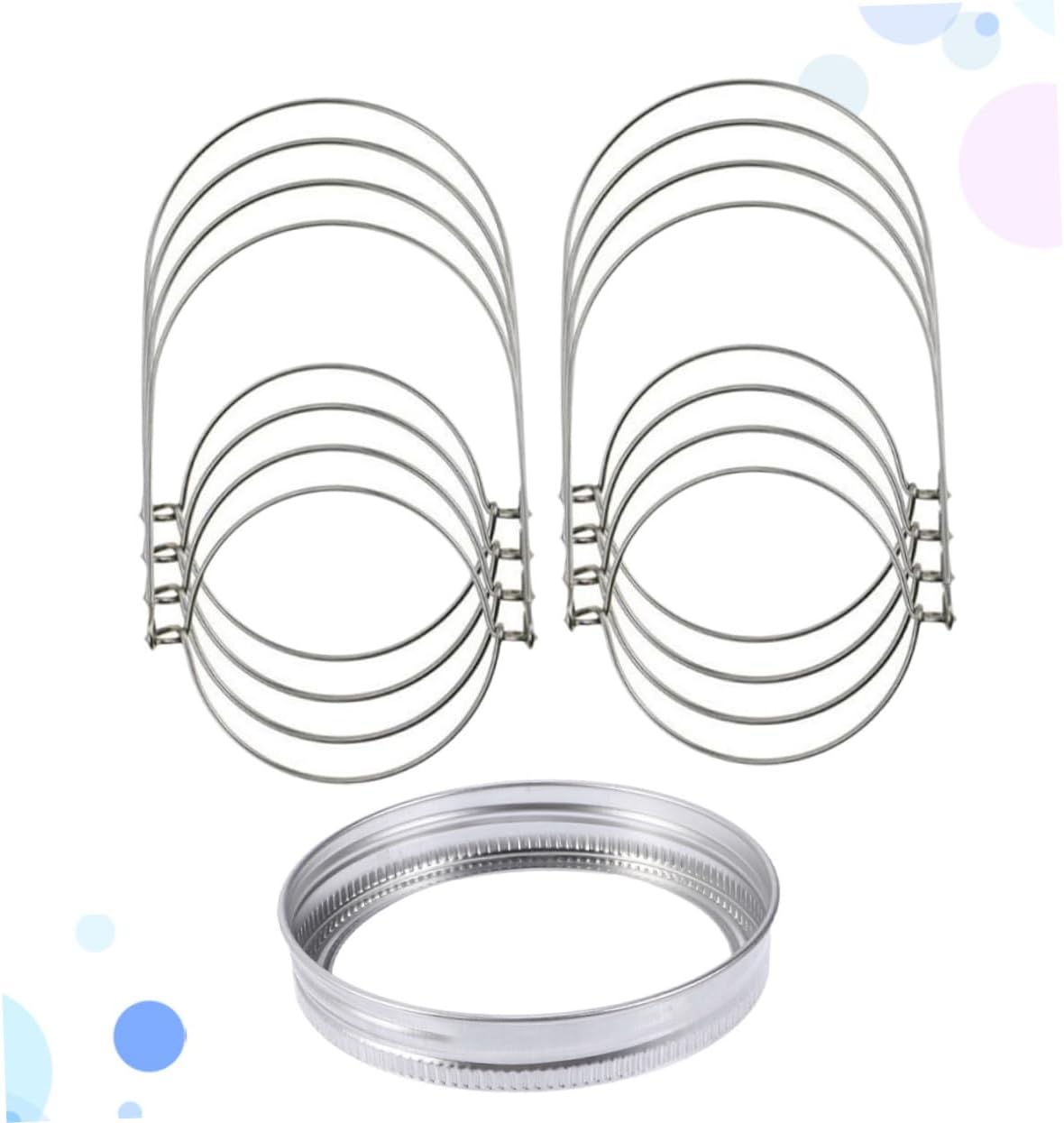 COLLBATH 24pcs Tinplate Mason Jar Lid Ring Set with Wire Handles
