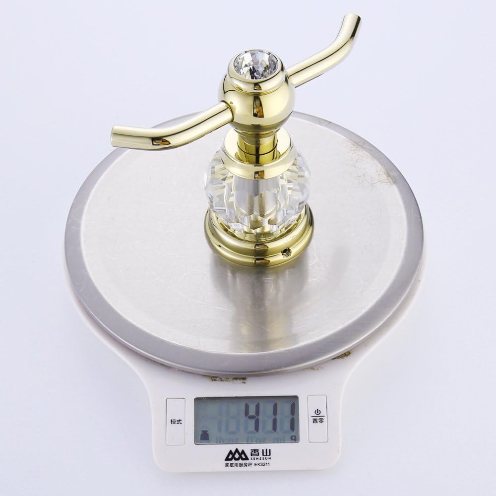 AUSWIND Crystal Glass Brass Gold Bath Towel Hooks 1