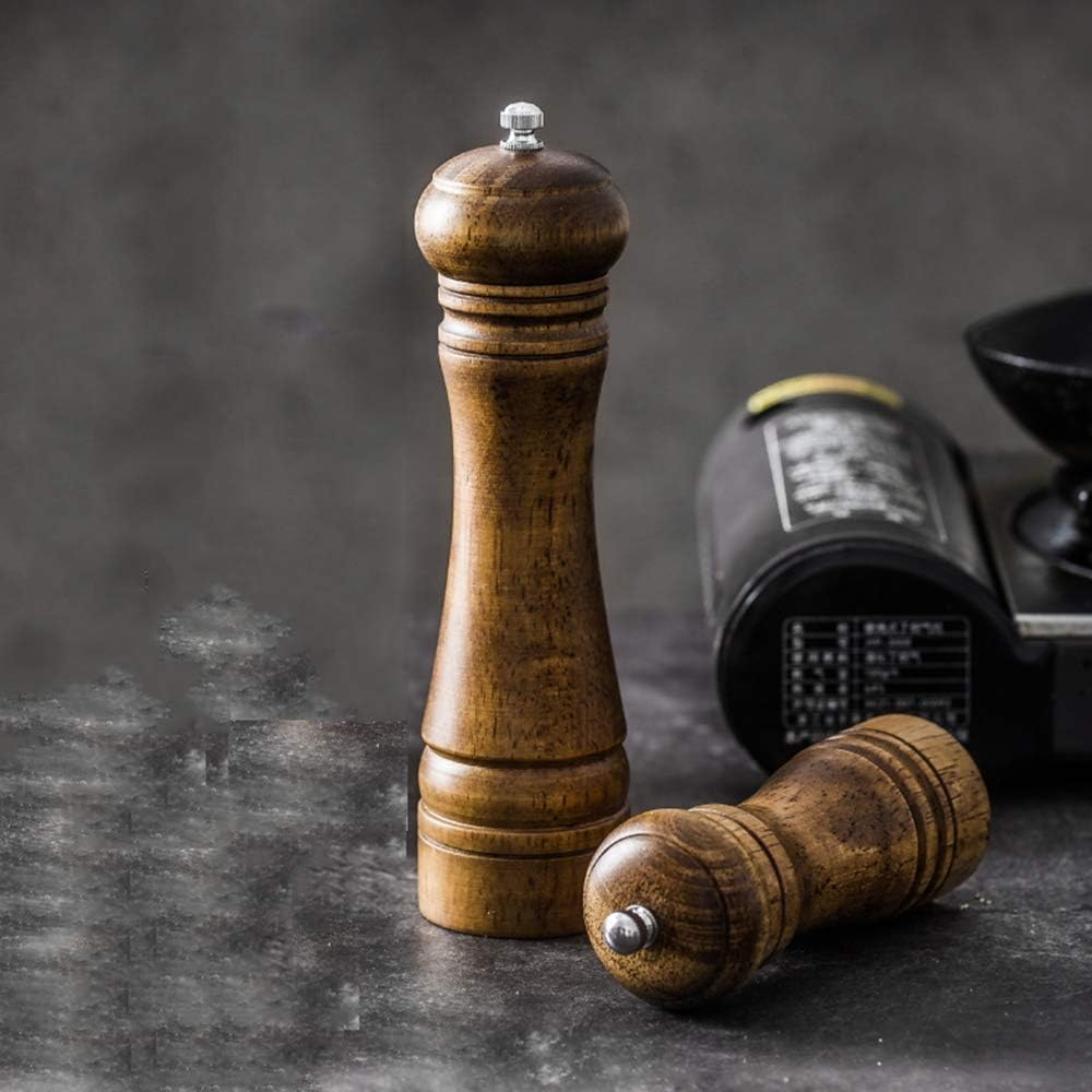 Adjustable Wooden Salt and Pepper Mill Set