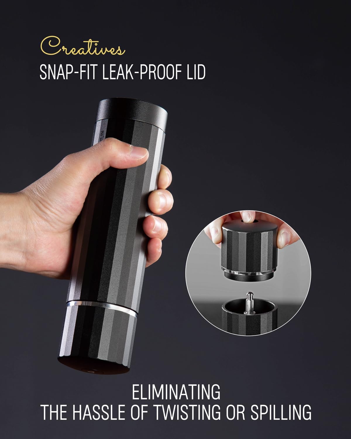 Hotqilin Heavy Duty Metal Pepper Mill with Adjustable Coarseness