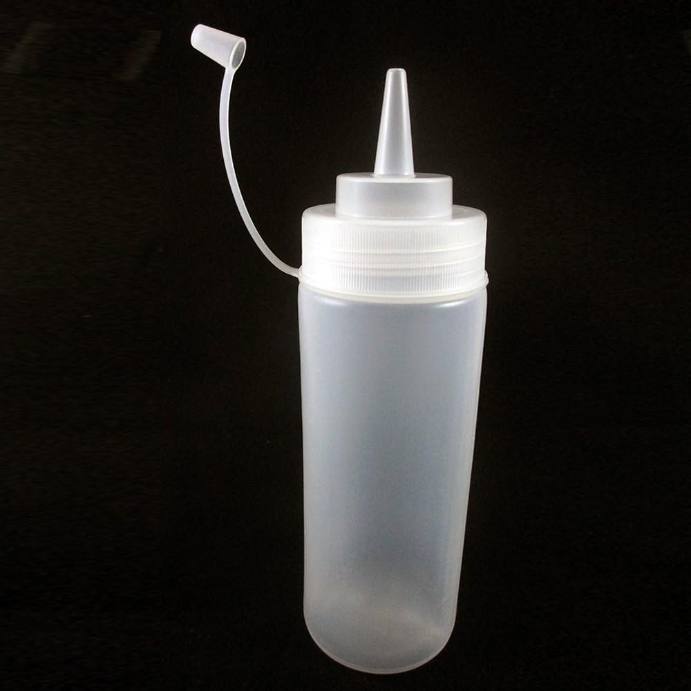 4 Pack 12oz Clear Plastic Squeeze Bottles for Condiments