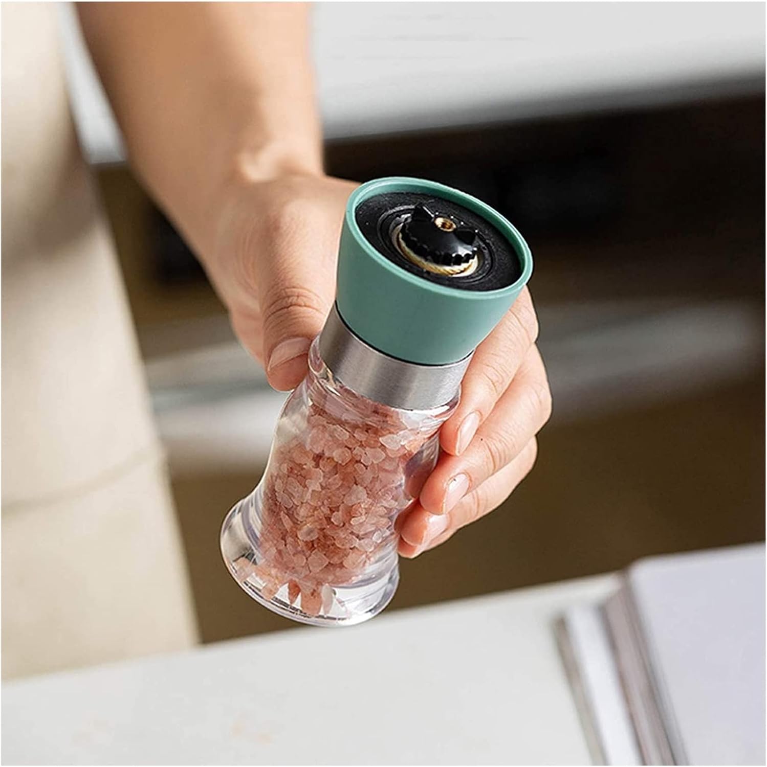 INKTUS 2pcs Adjustable Pepper Salt Grinder Set