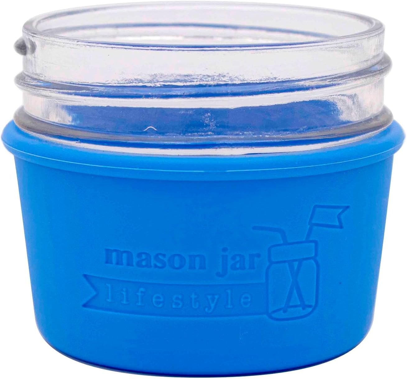 4oz Silicone Sleeves for Protecting Small Ball Jars - Bright Blue 2 Pack