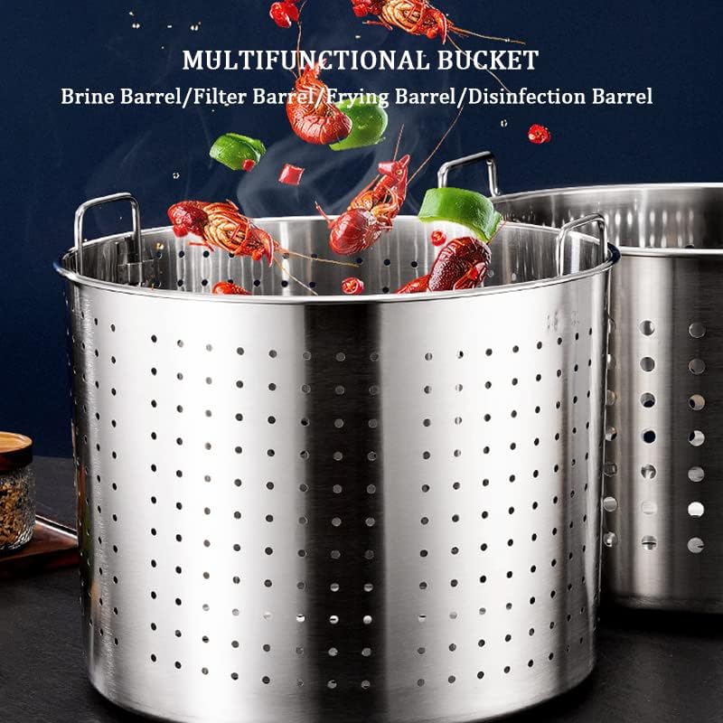 AIZYR 27QT Stainless Steel Stock Pot with Basket and Lid