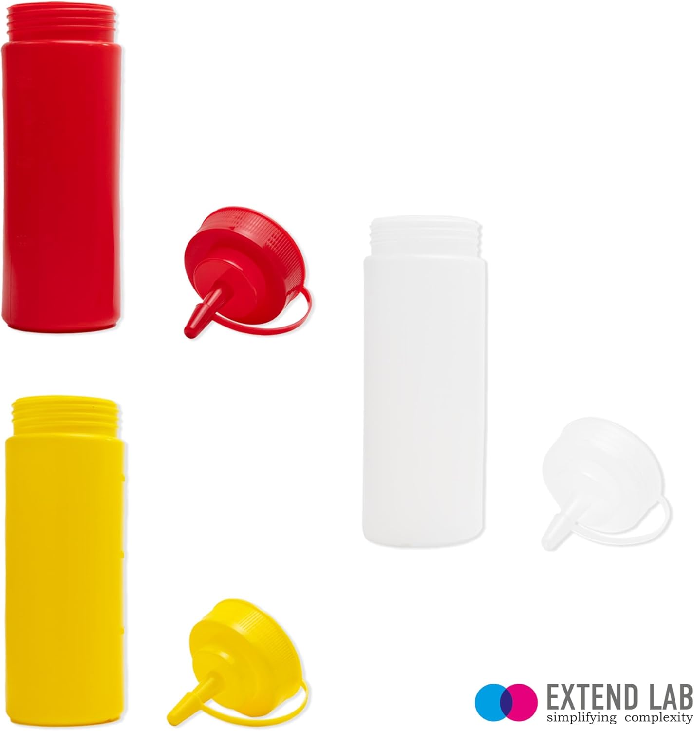 EXTEND LAB Sauce Bottles 3 Pack - Leak Proof Condiment Dispensers