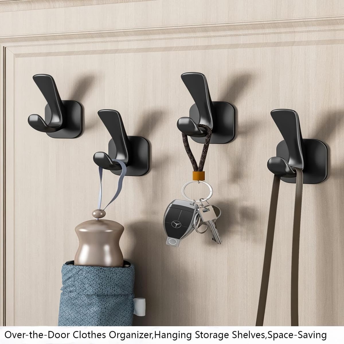 Nepartak Matte Black Aluminum Alloy Coat Hooks