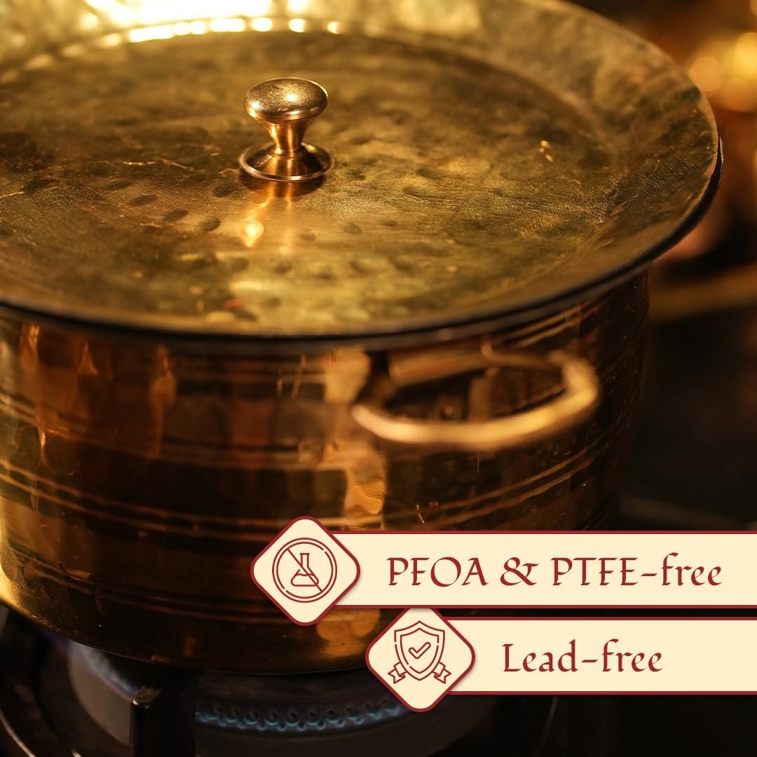 P-TAL Brass Stock Pot with Lid 1 Quart