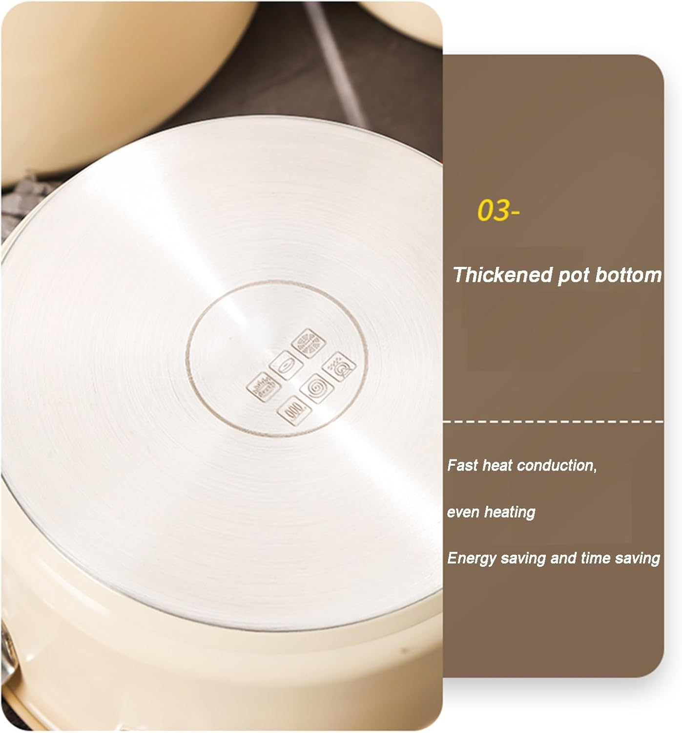 Nonstick Stock Pot with Tempered Glass Lid 304 Stainless Steel and Ceramic Coating
