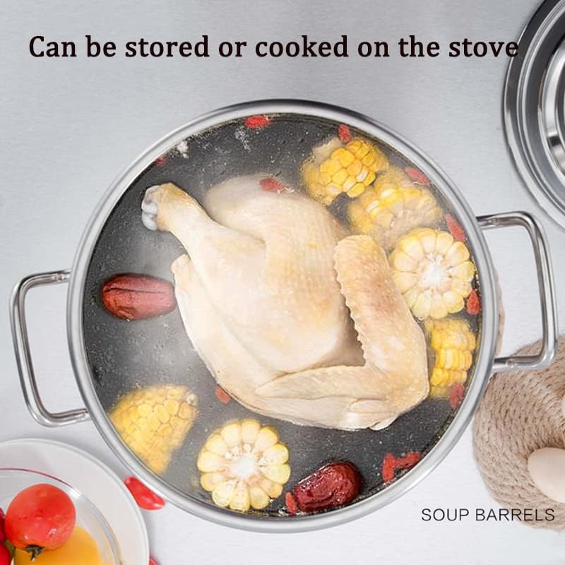 AIZYR 27QT Stainless Steel Stock Pot with Basket and Lid