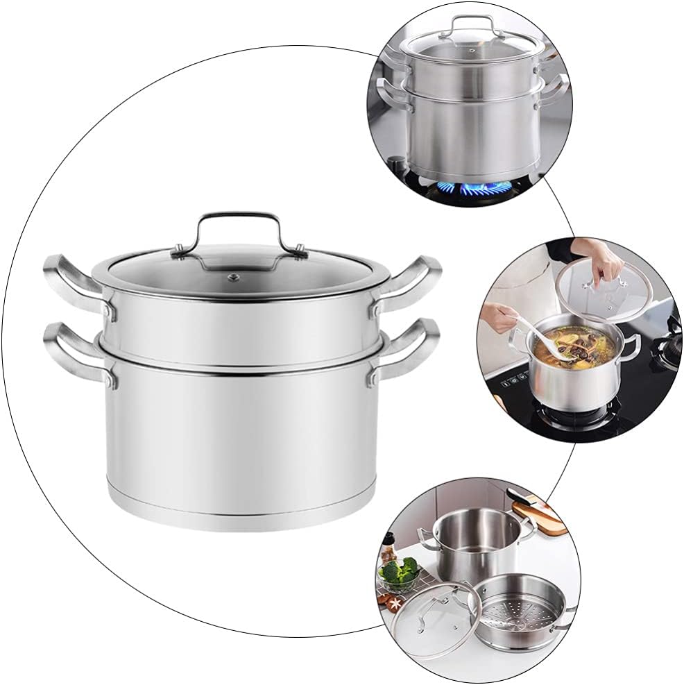 Hemoton 1pc Non-Stick Stainless Steel Steamer Pot