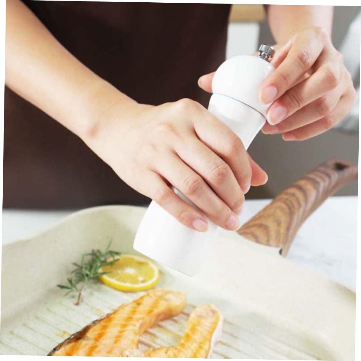 AUTSUPPL Manual Pepper Mill Salt Shaker Set 6 Inches Ceramic