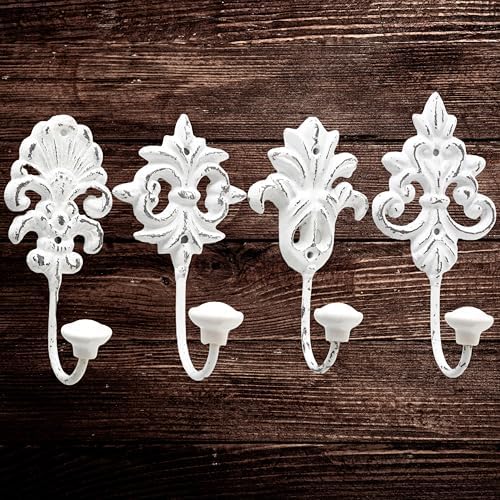 WHW Chateaux Fleur De Lis Wall Hooks Set of 4
