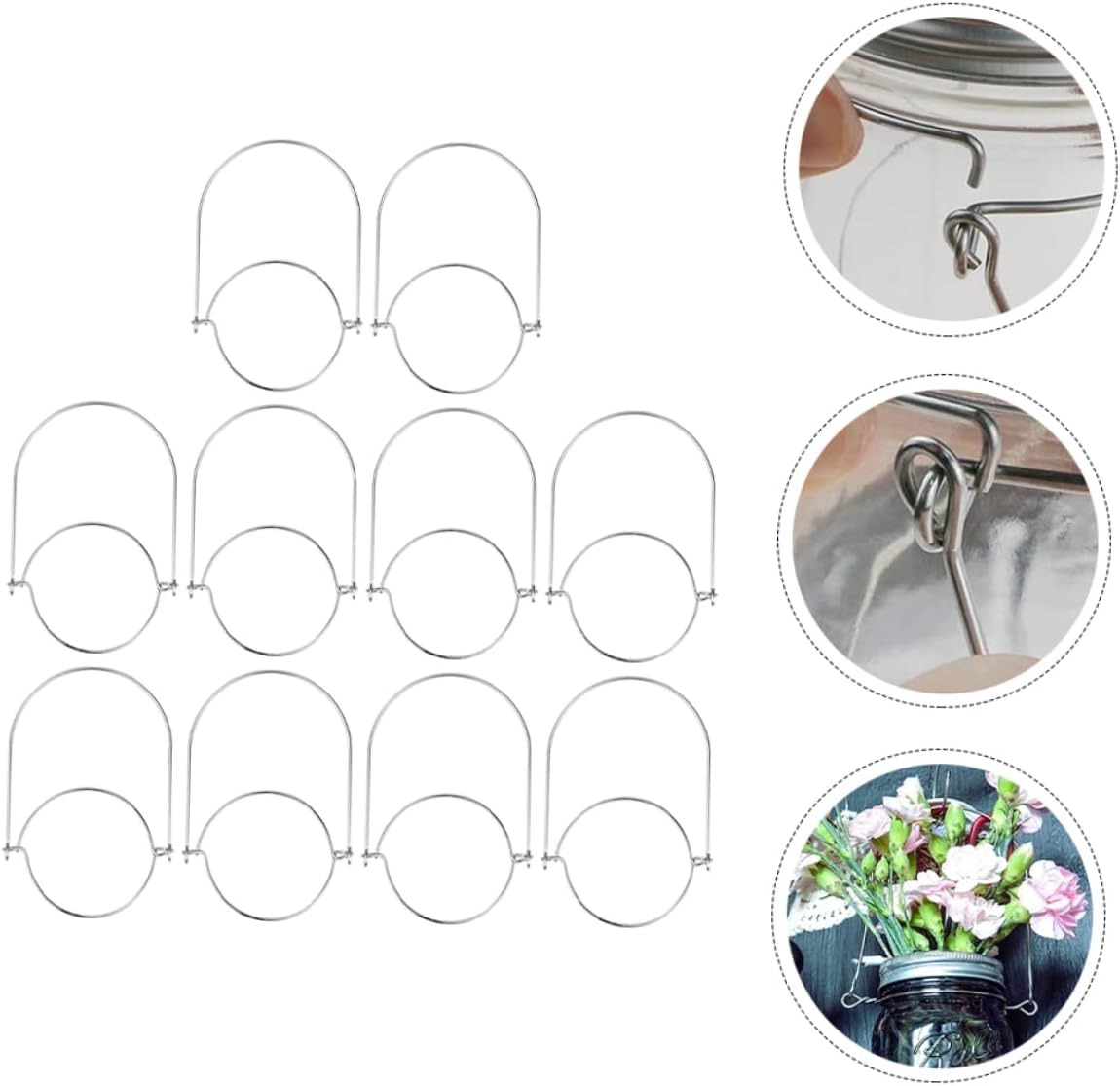 Stainless Steel Mason Jar Hooks 10 Pieces Set 1