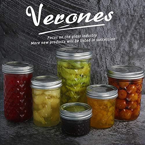 VERONES 4 Oz Mason Jars 16 Pack with Lids and Bands