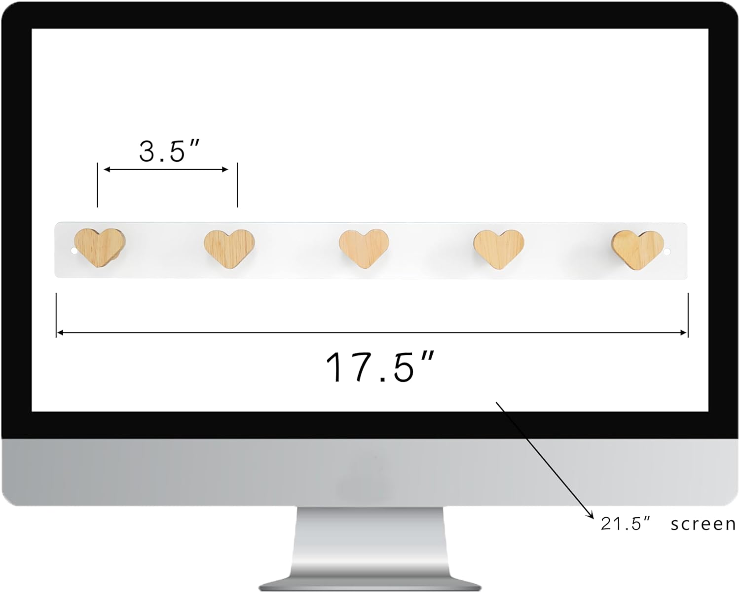 Yisiziyo Heart Shape Wall Mounted Coat Rack for Kids