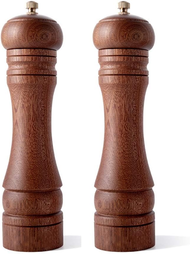 sdneNest Adjustable Wooden Salt and Pepper Mill Set