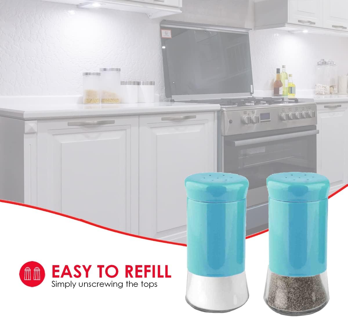 Home Basics Turquoise Salt Pepper Shakers Set