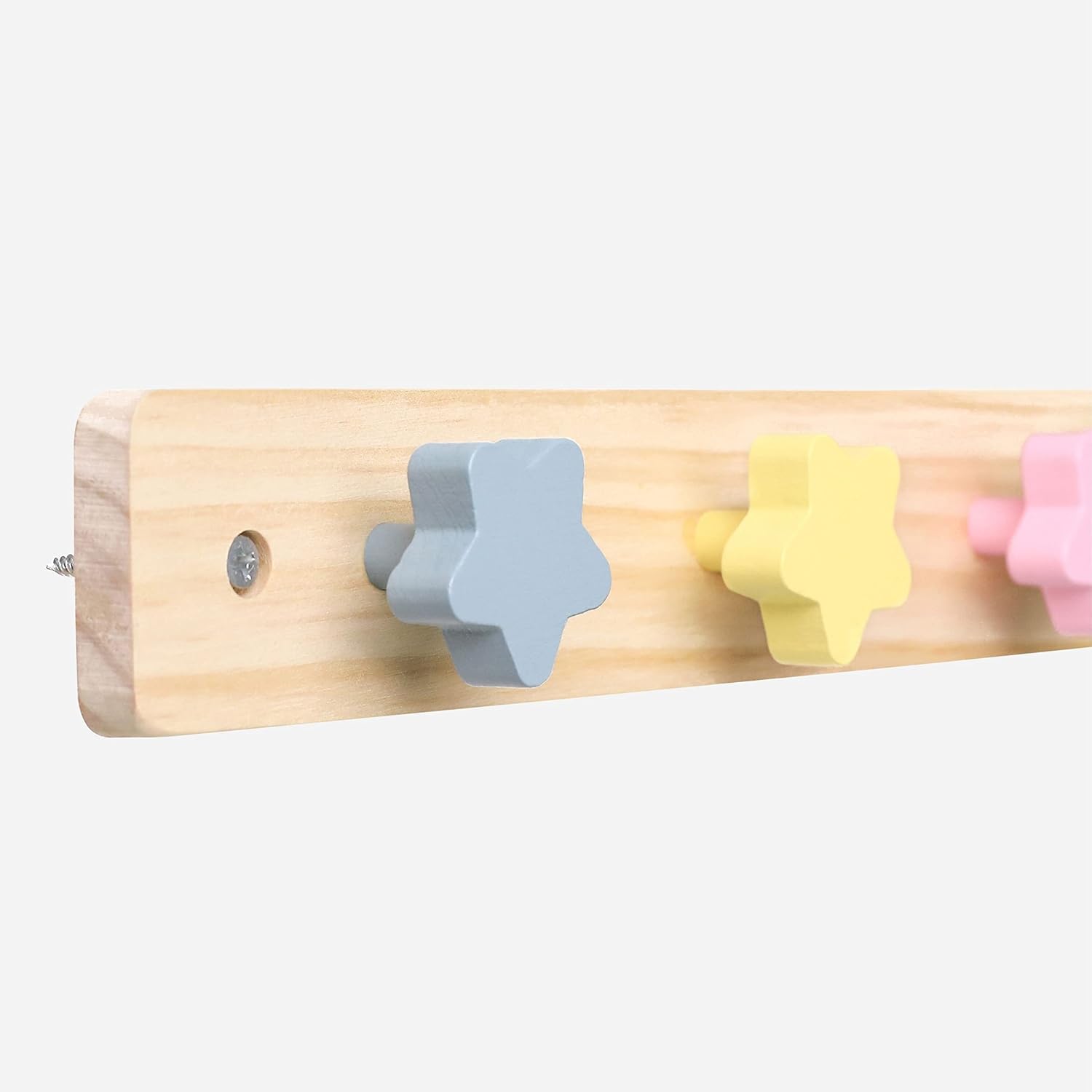 WonderBee Kids Coat Rack Wall Mount with 4 Star Pegs