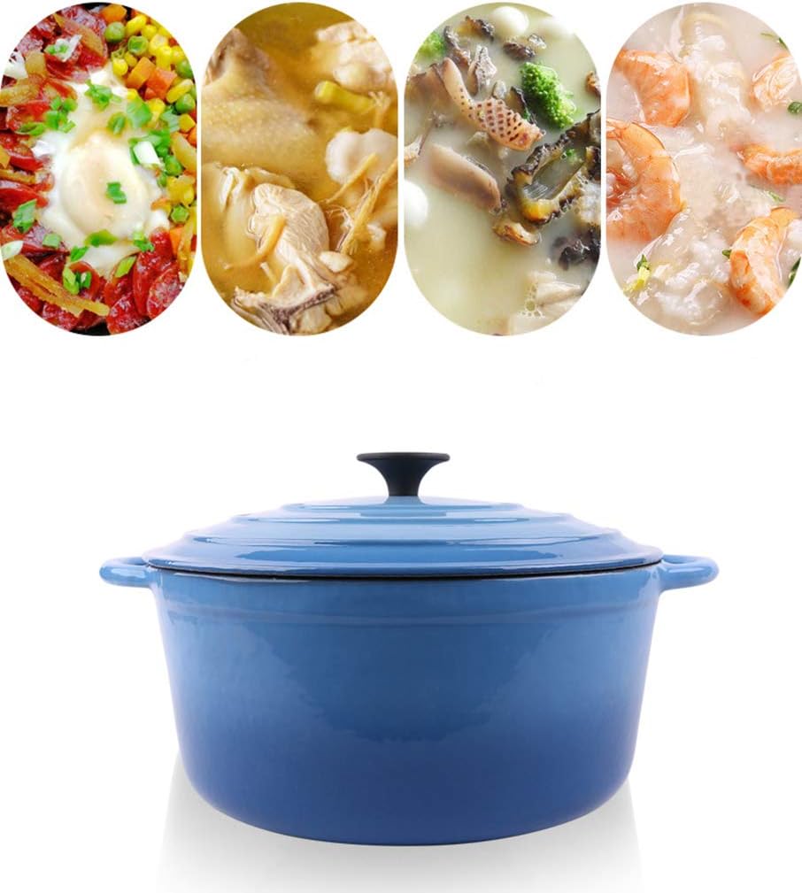YYMIYU 26cm Blue Cast Iron Enamel Stockpot 1