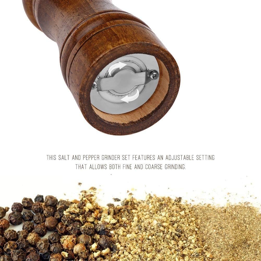 Powstro 5 Inch Adjustable Pepper Mill Set 2Pack