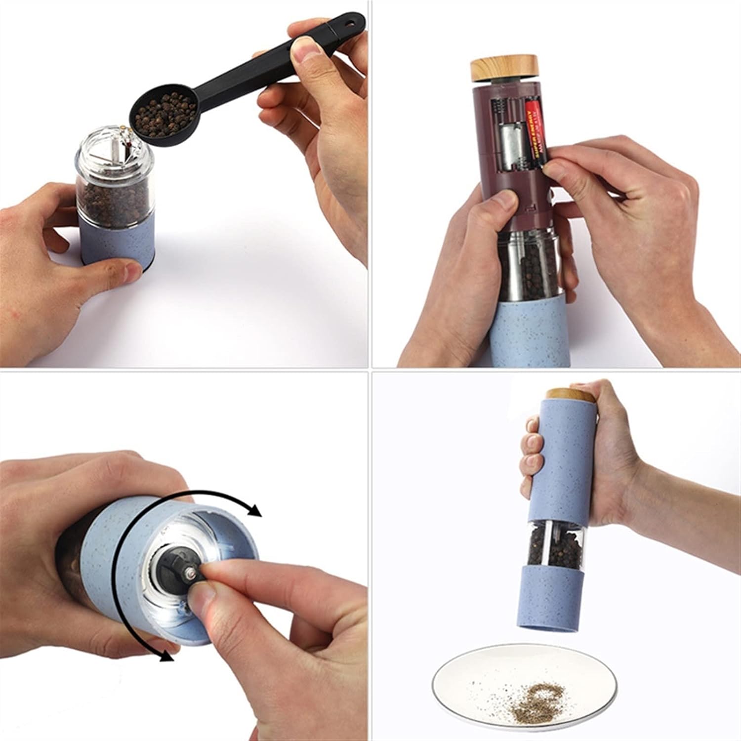 Electric Spice Grinder Set with Holder 2 PCS 1