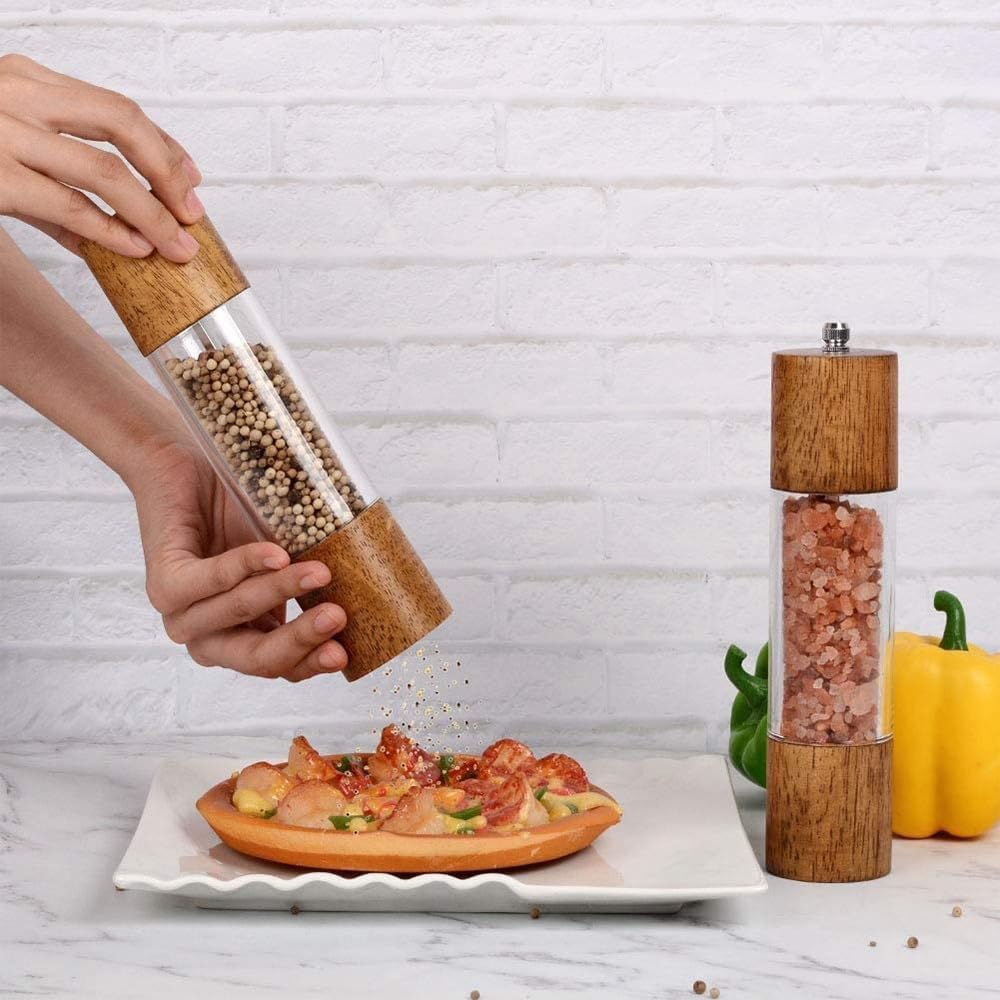 HXDMY Wooden Pepper Mill with Adjustable Ceramic Core
