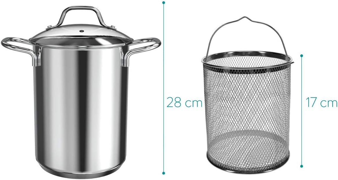 Navaris Asparagus Steamer Spaghetti Pot - 41 Qt