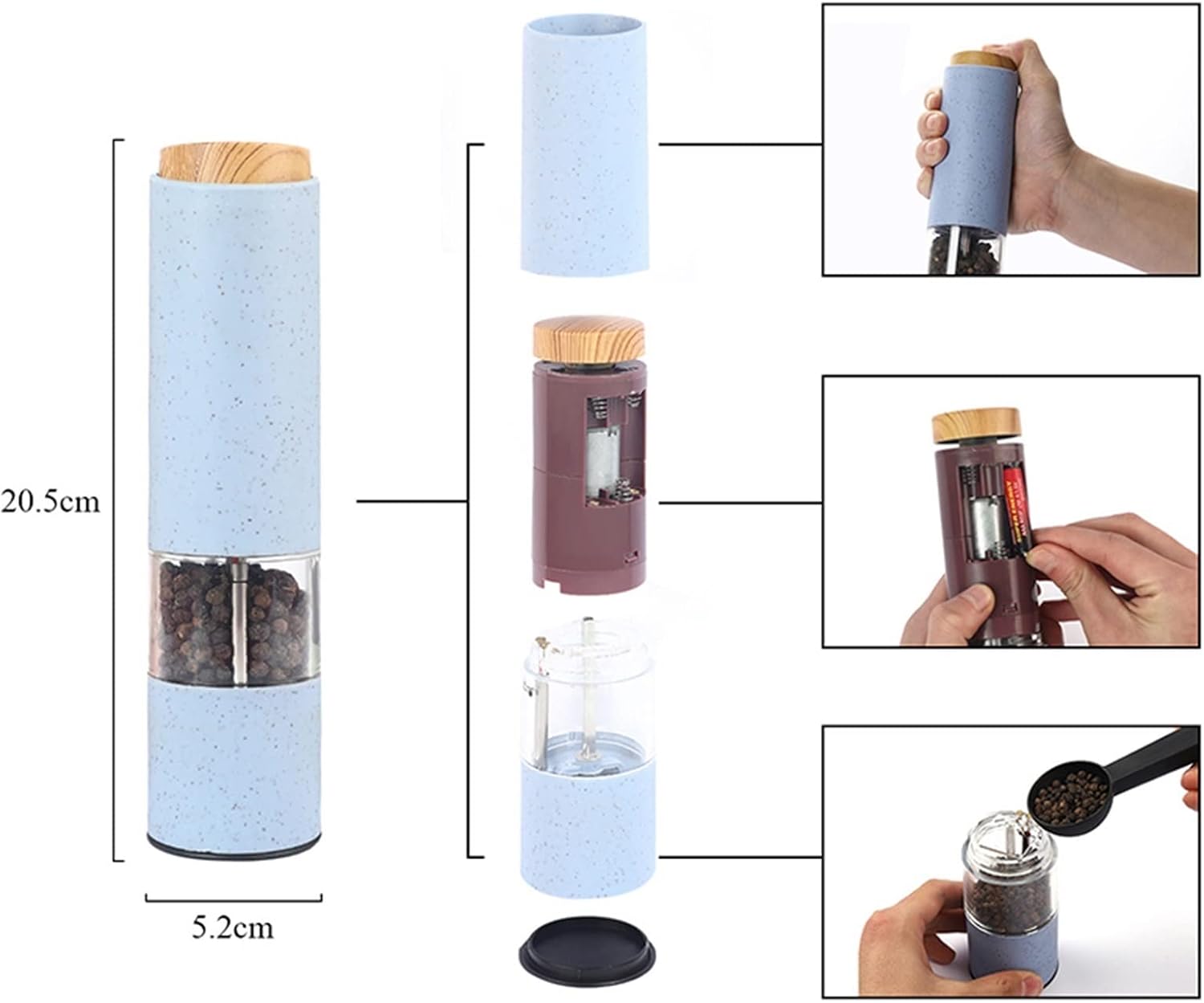 Electric Spice Grinder Set with Holder 2 PCS 1
