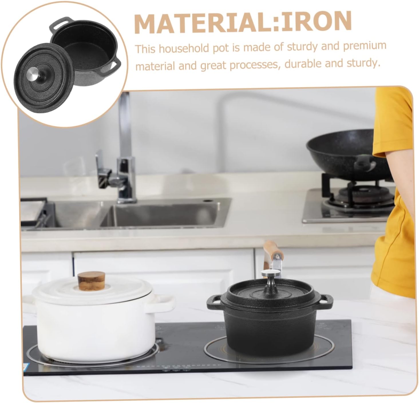 BRIGHTFUFU Dual Handle Stockpot with Lid and Steamer Function