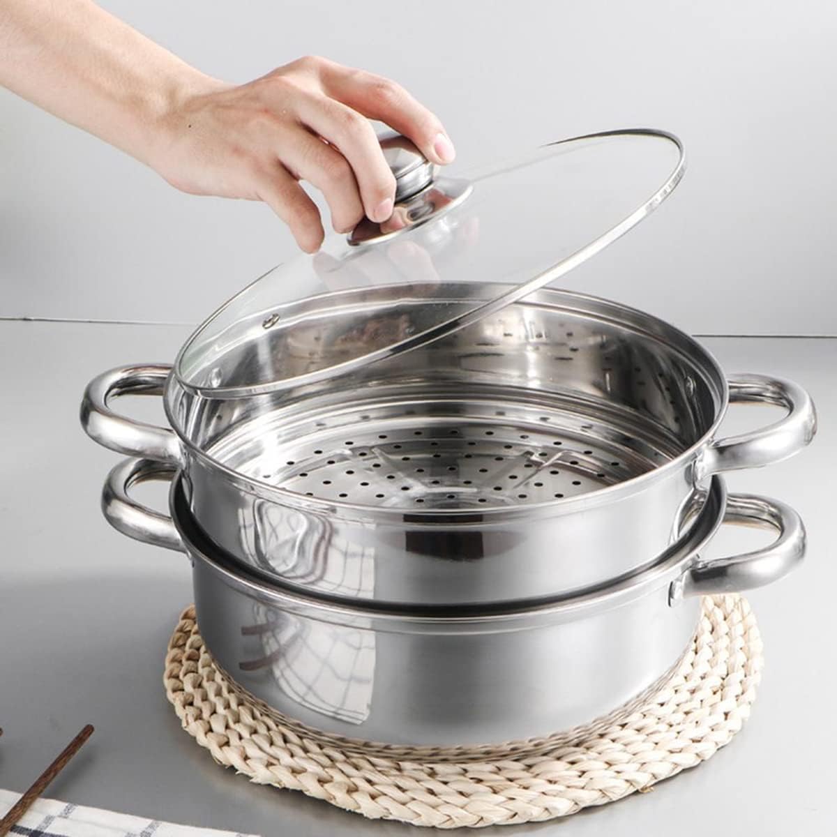 119 Inch Upgrade Capacity 2-Tier Steamer Pot