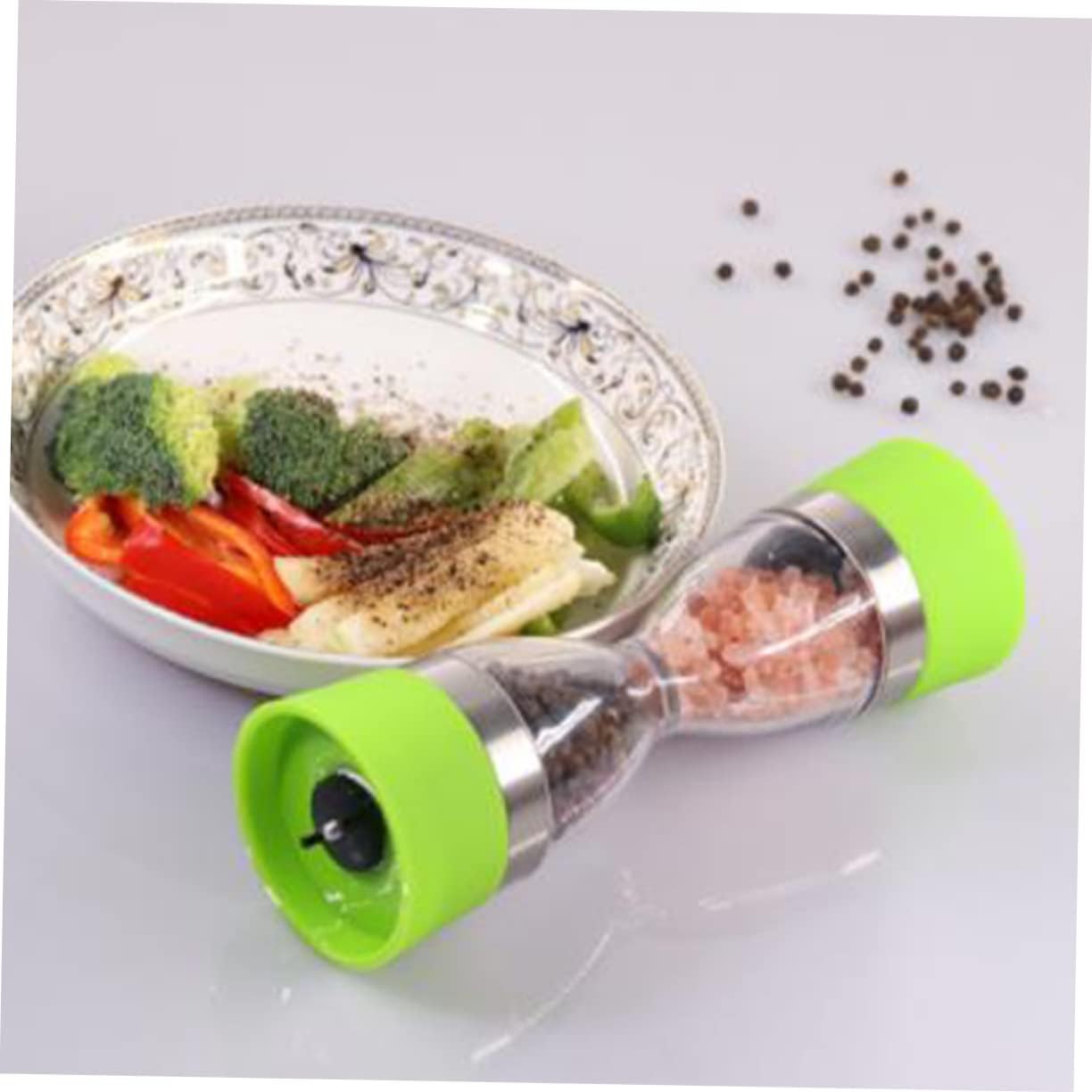 NAMOARLY Handcrafted Double Manual Pepper Salt Mill Ceramic Core
