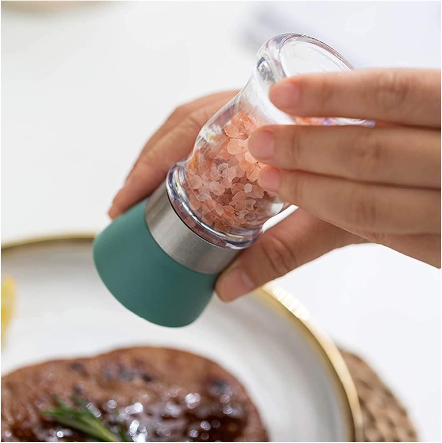 INKTUS 2pcs Adjustable Pepper Salt Grinder Set