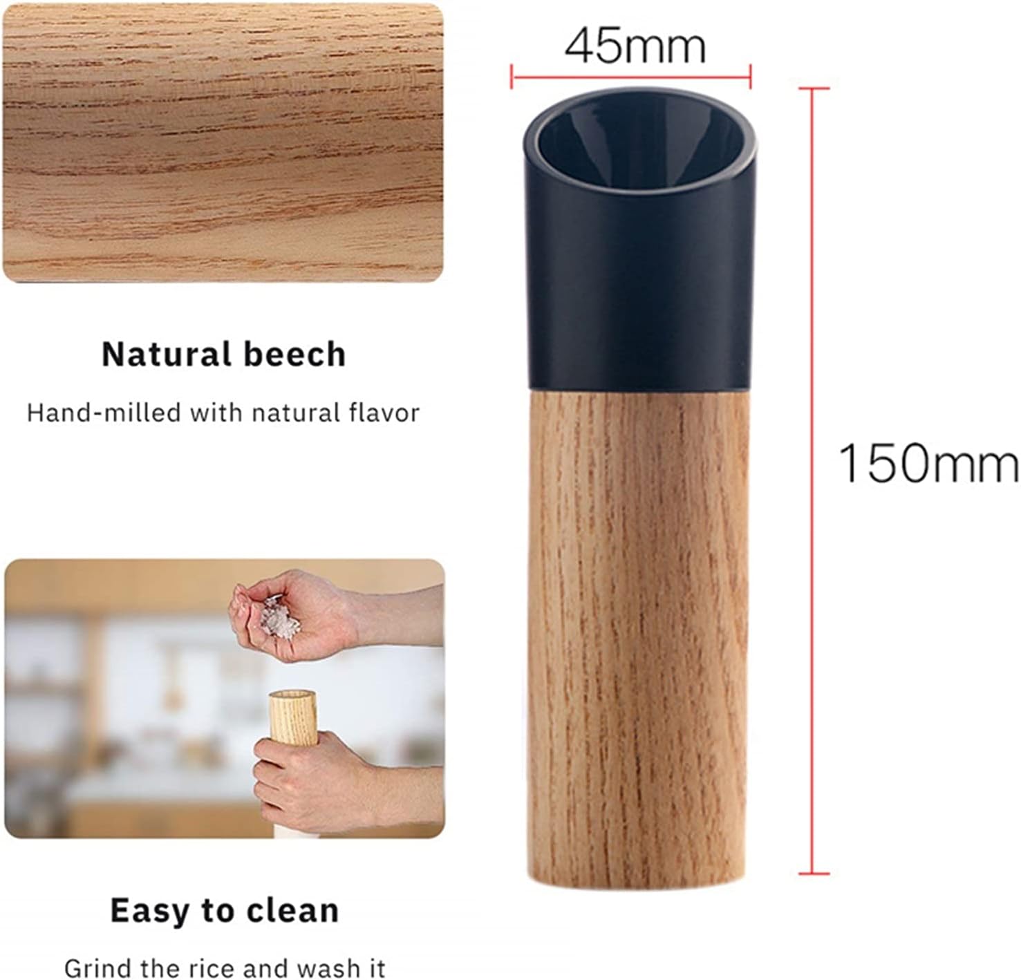 LEIXIUSM Adjustable Ceramic Pepper Mill Shaker