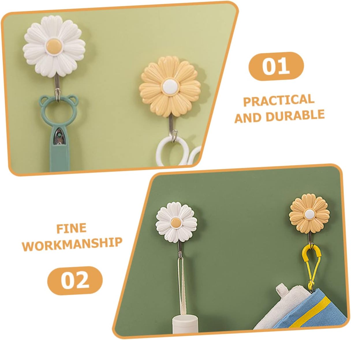 Cabilock 4pcs Adhesive Wall Hooks for Home Decor 1