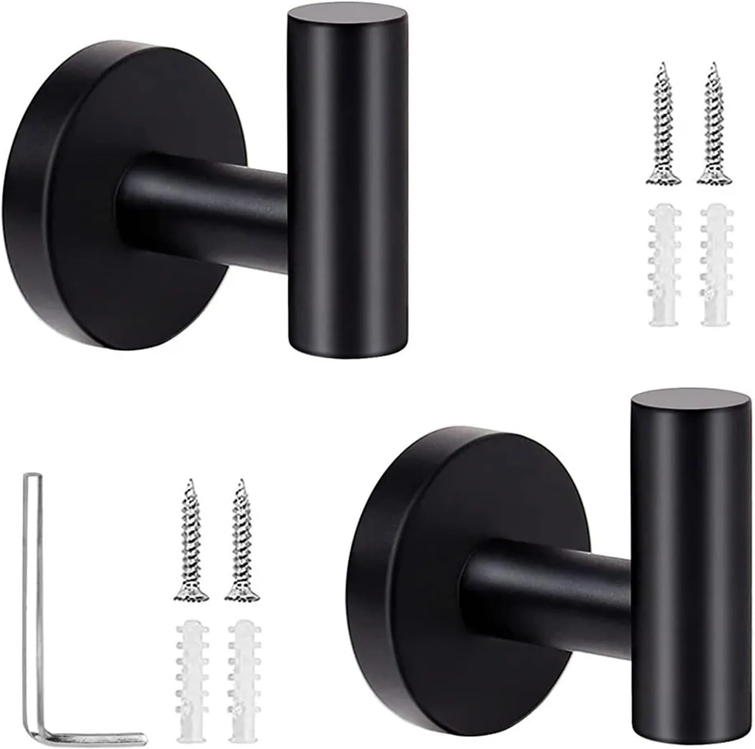 HCANte Wall Mounted Coat Racks 2Pcs Brushed Nickel Towel Hooks