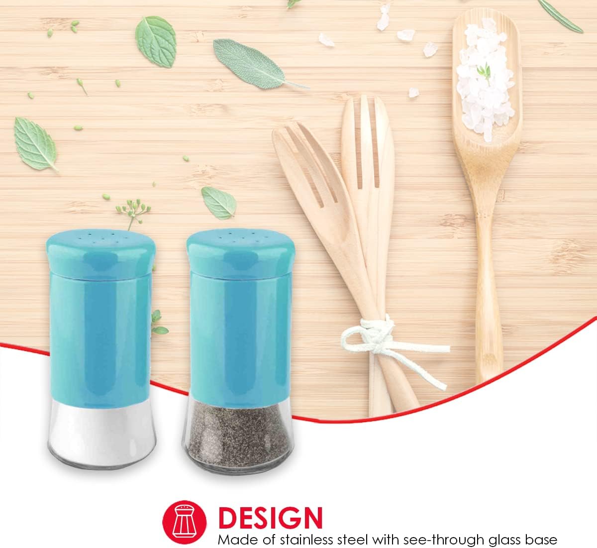 Home Basics Turquoise Salt Pepper Shakers Set