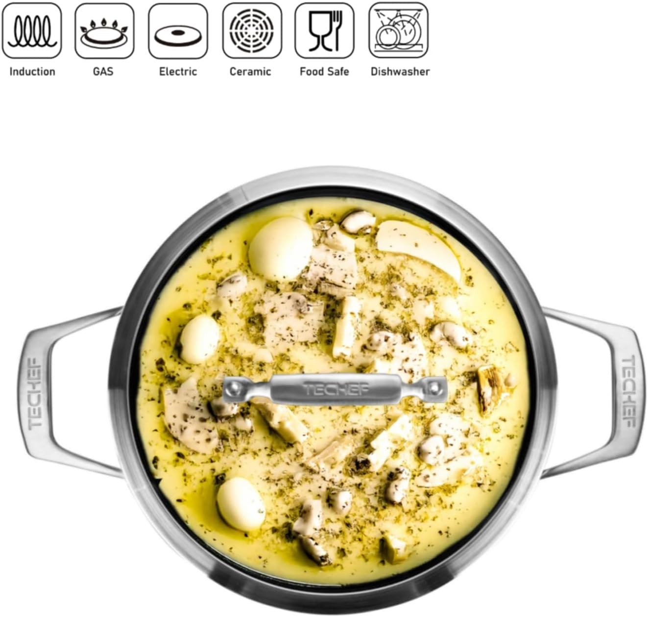 TECHEF Onyx 5-Quart Soup Pot with Glass Lid 1