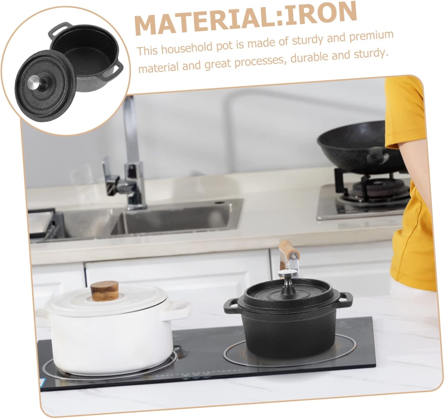HXSMOZ 2pcs Dual Handle Stock Pot Set 1