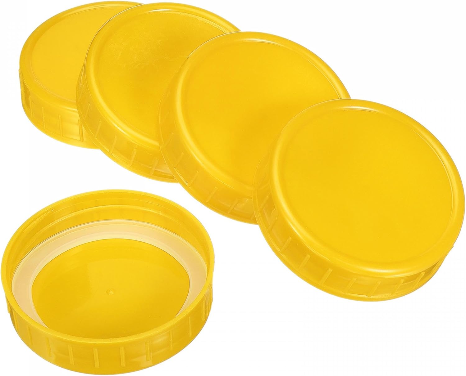 PATIKIL 70mm Yellow Mason Jar Lids Set 24 Pack with Silicone Rings