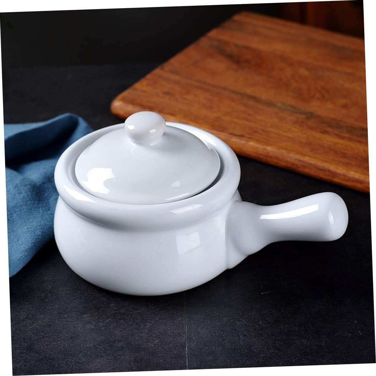 COLLBATH Ceramic Stockpot with Lid Handle