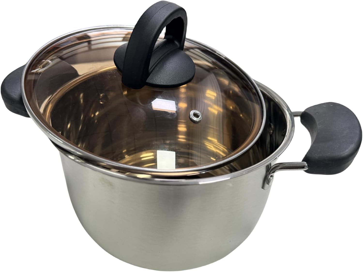 LadrfT Stock Pot with Lid and Handles Stainless Steel Classic Silver Medium