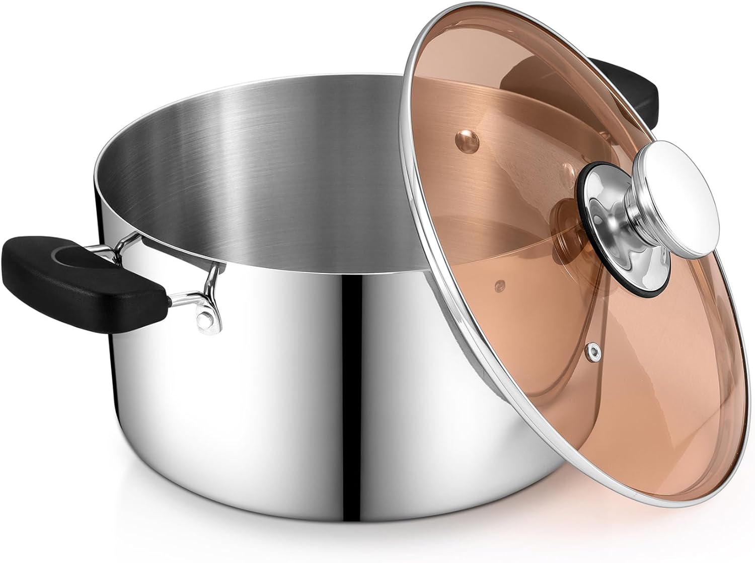PP CHEF 8 Qt Stock Pot with Lid 3-Ply Stainless Steel