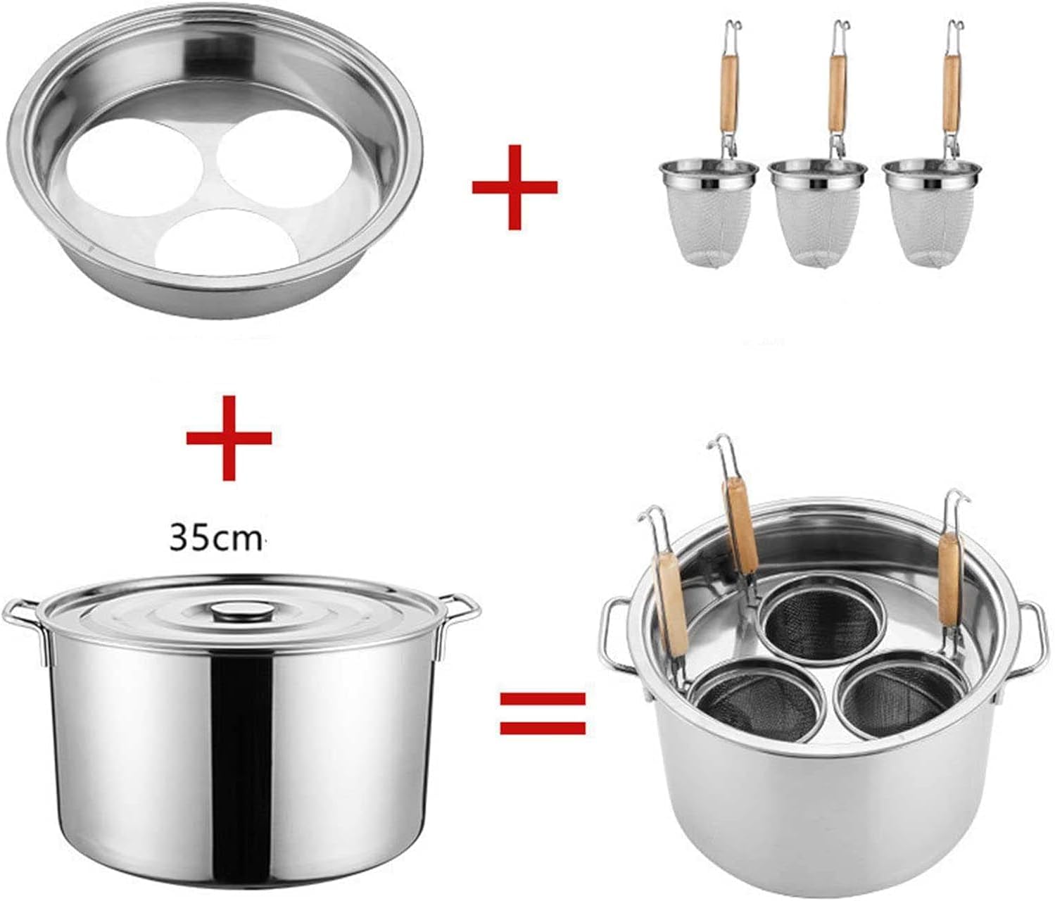 AttreX Pasta Pots Stockpots Set with Colander and Lid