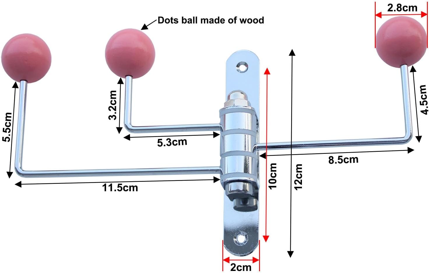 ImyHok Decorative Wall Hook with Pink Wood Balls