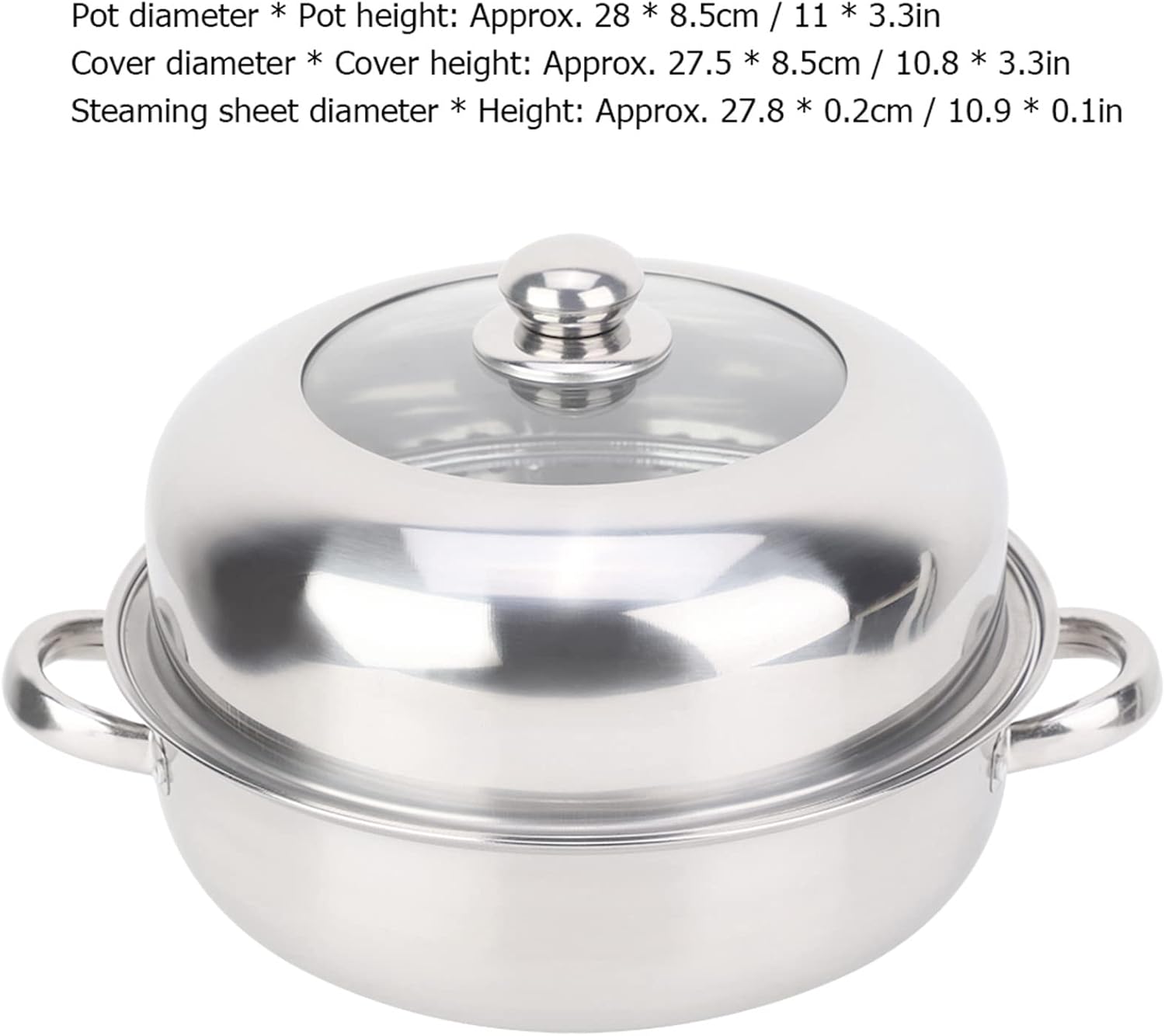 Alvinlite 11 Stainless Steel Steamer Pot with Lid and Handles