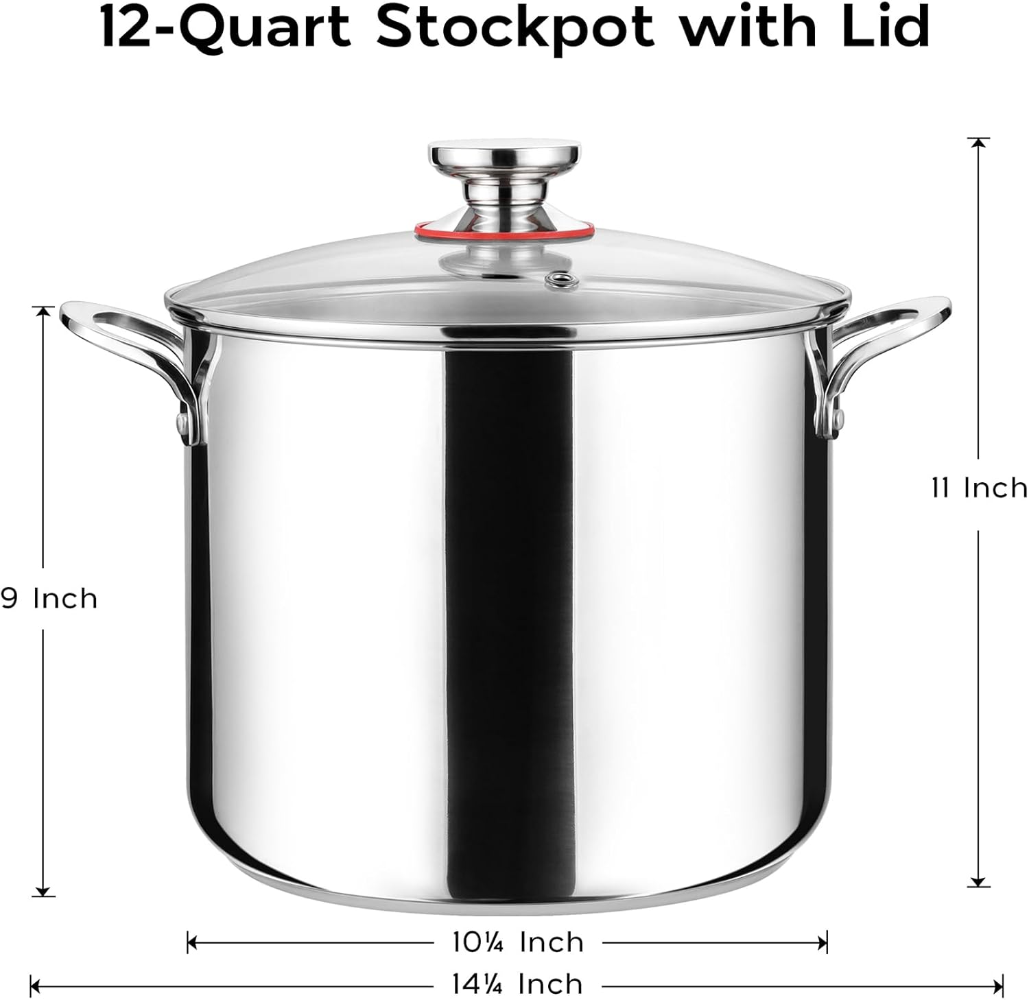 12 Quart Stainless Steel Stock Pot with Lid