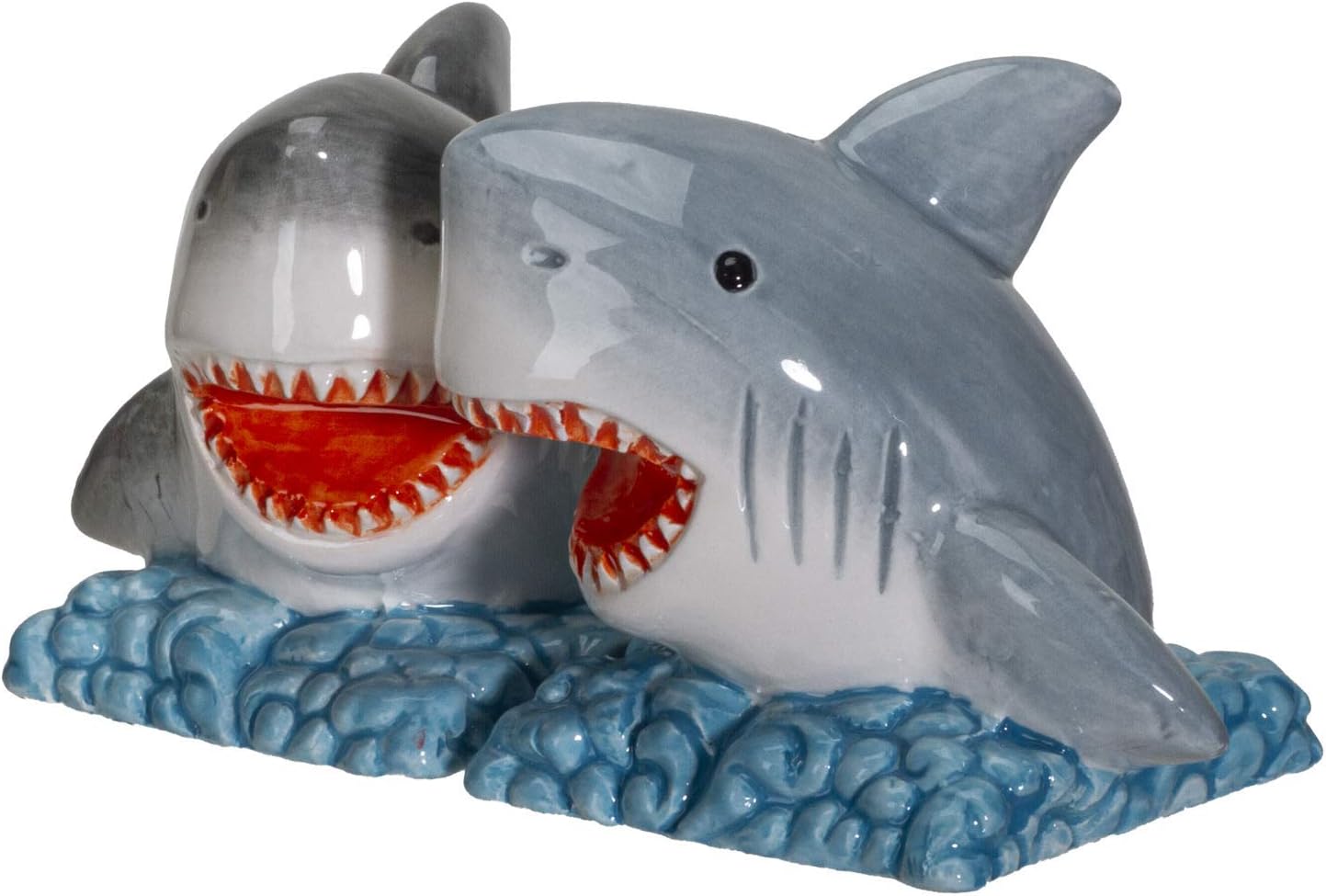 Pacific Giftware Sharks on The Sea Ceramic Salt Pepper Shakers Set 1