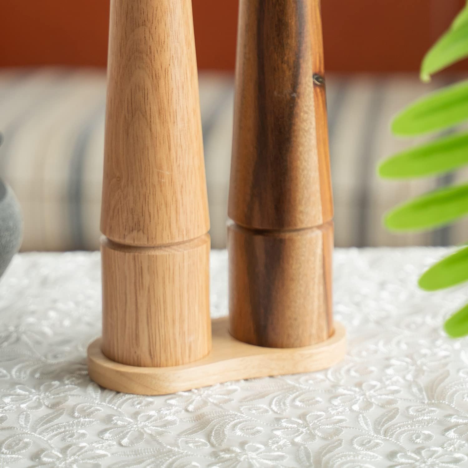 Salt and Pepper Mill Tray - Rubber Wood 6 cm Inner Diameter