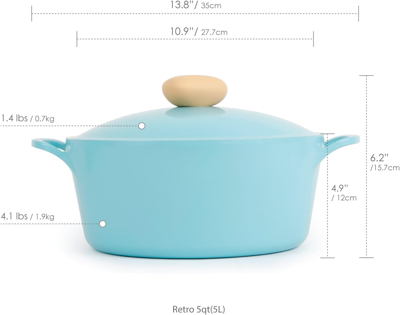 Neoflam Retro 5 Qt Non-Stick Casserole with Steam Vent Lid